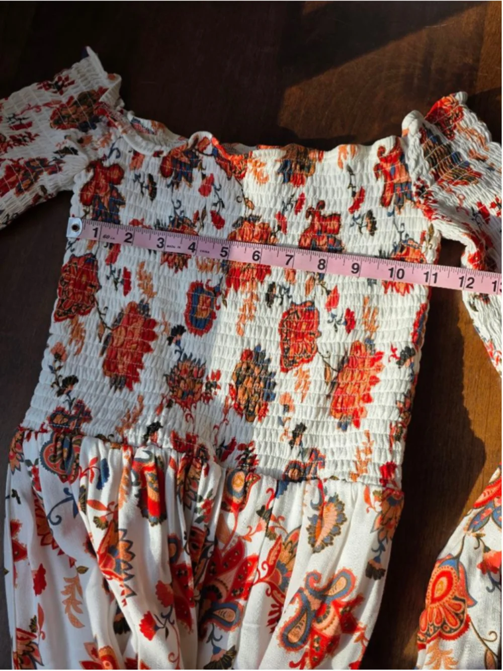 Women's Xhilaration Mini Dress XS White Orange Floral Off Shoulder - Picture 3 of 8